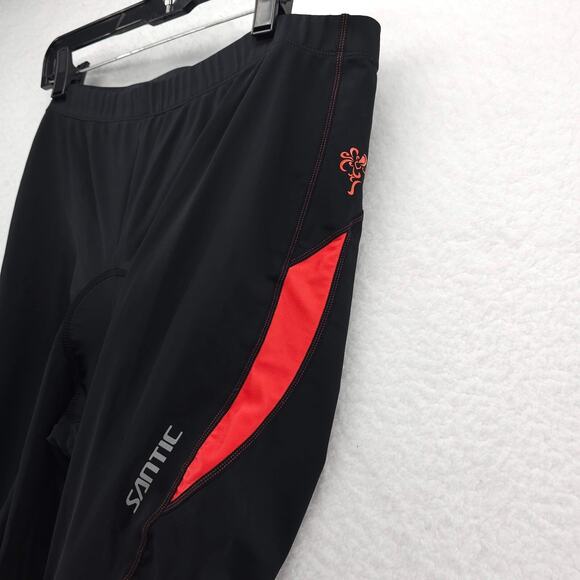 Santic Cycling Pants Mens 2XL Black Padded Road Bike Tights Leggings Ankle Zip - Picture 5 of 16